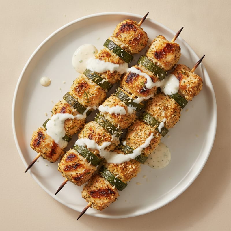 Garlic Parmesan Ranch Chicken Skewers