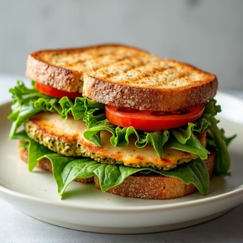 Herb-Pesto Grilled Chicken Sandwich with Fresh Greens
