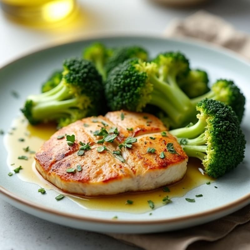 Seared Turkey Breast with Steamed Broccoli