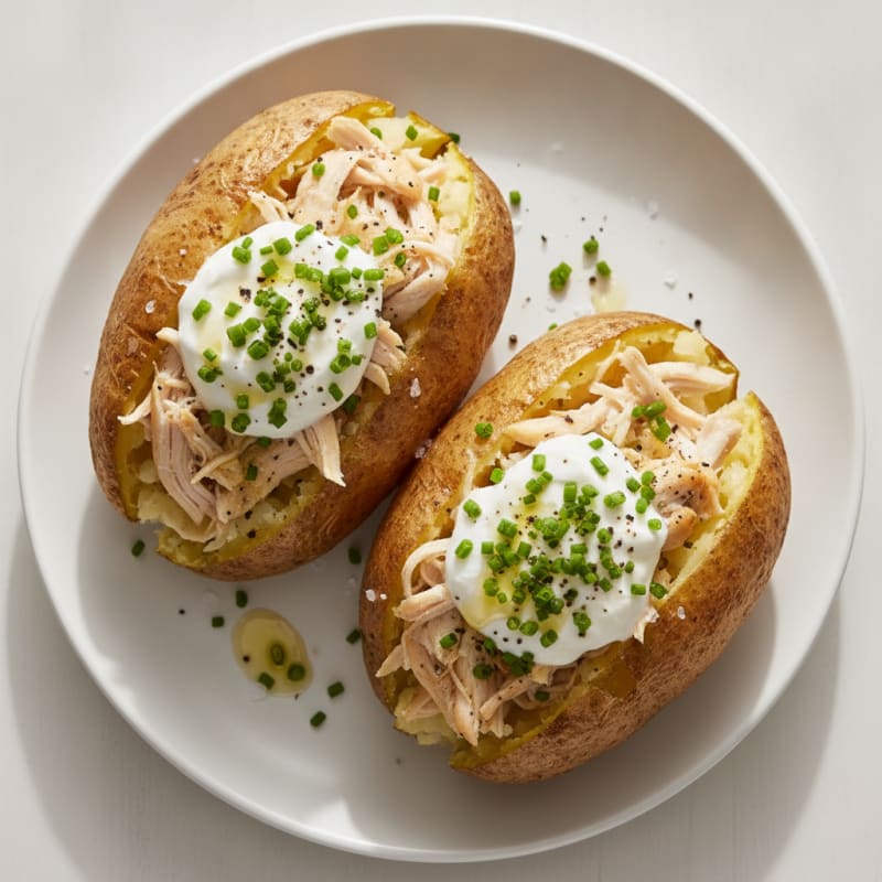 Baked Jacket Potatoes with Chives