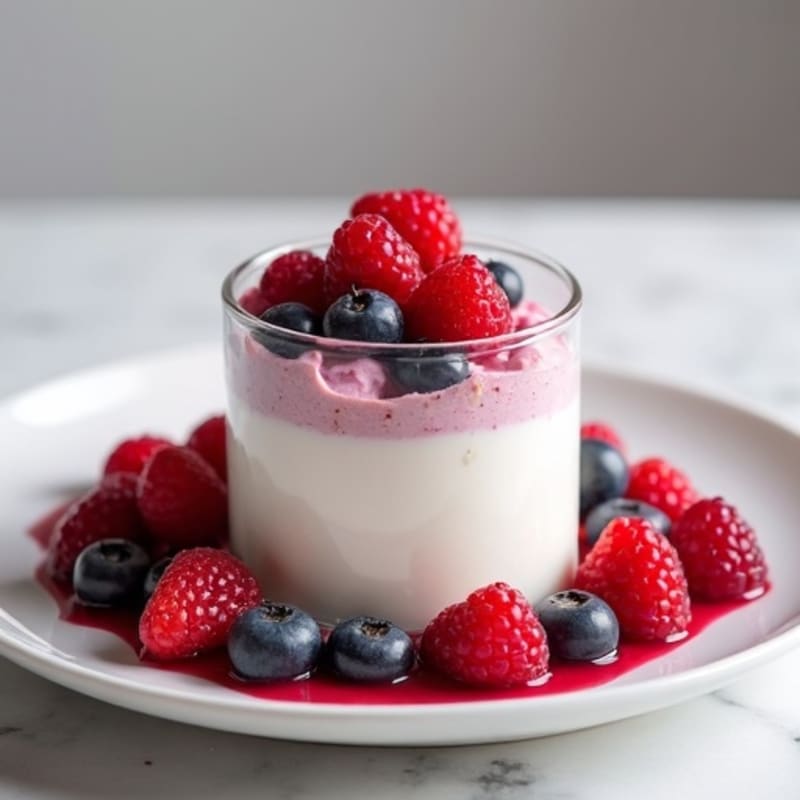 Silky Greek Yogurt Protein Mousse with Mixed Berries
