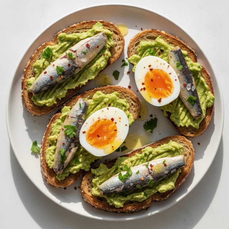 Sardine & Egg Toast with Avocado
