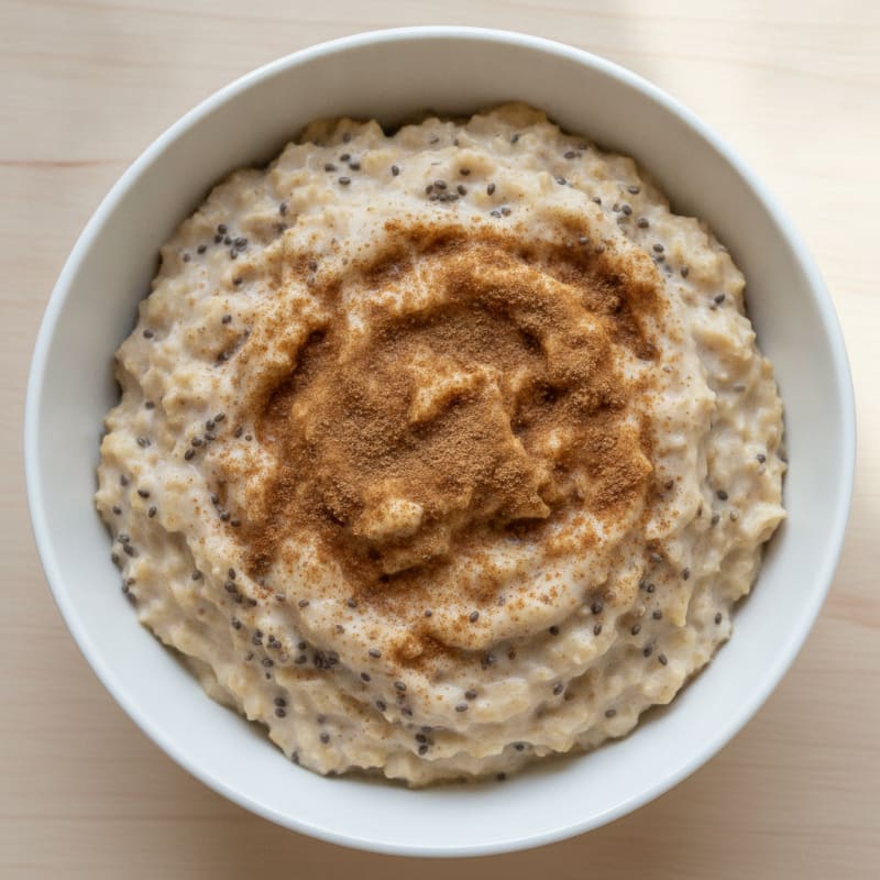 Creamy Oatmeal with Protein Powder and Chia Seeds
