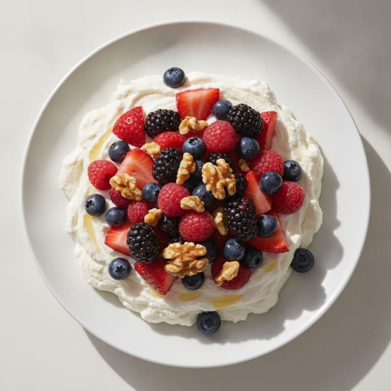 Greek Yogurt Protein Mousse with Mixed Berries