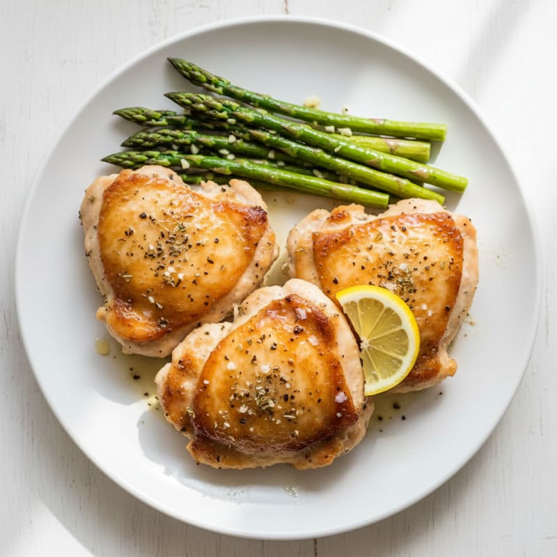 Crispy Pan-Seared Chicken Thighs with Herbs