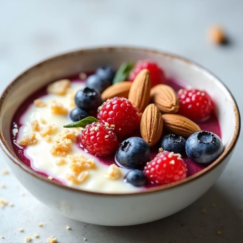 Cottage Cheese Berry Bowl with Almonds