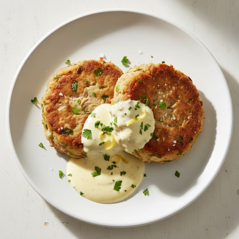 Pan-Seared Tuna Patties with Lemon Aioli