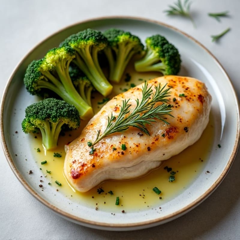 Herb-Roasted Chicken Breast with Garlic Roasted Broccoli