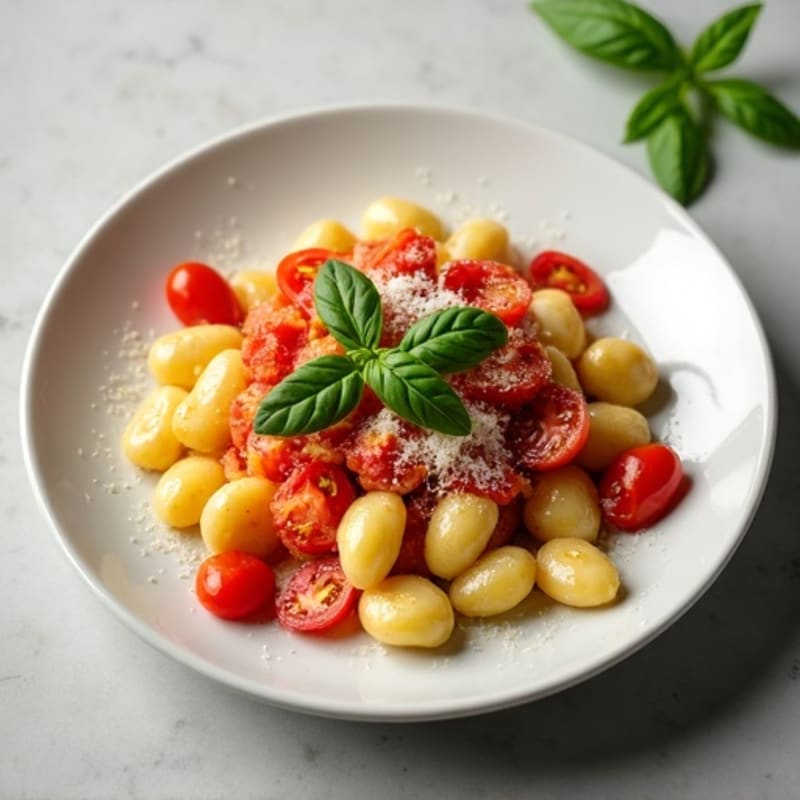 Creamy Ricotta Gnocchi with Herb-Roasted Tomato Sauce