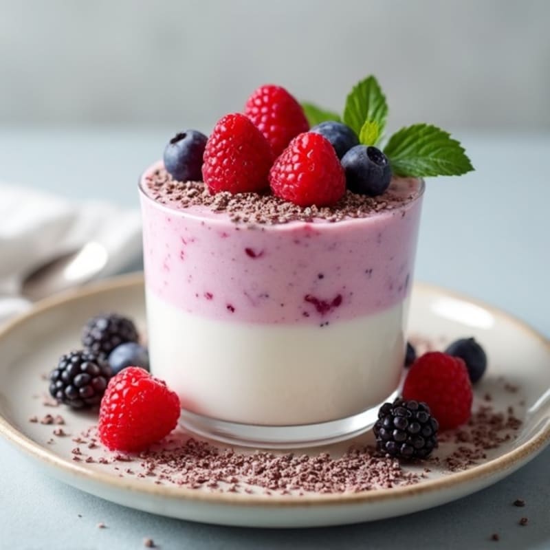 Greek Yogurt Protein Mousse with Mixed Berries