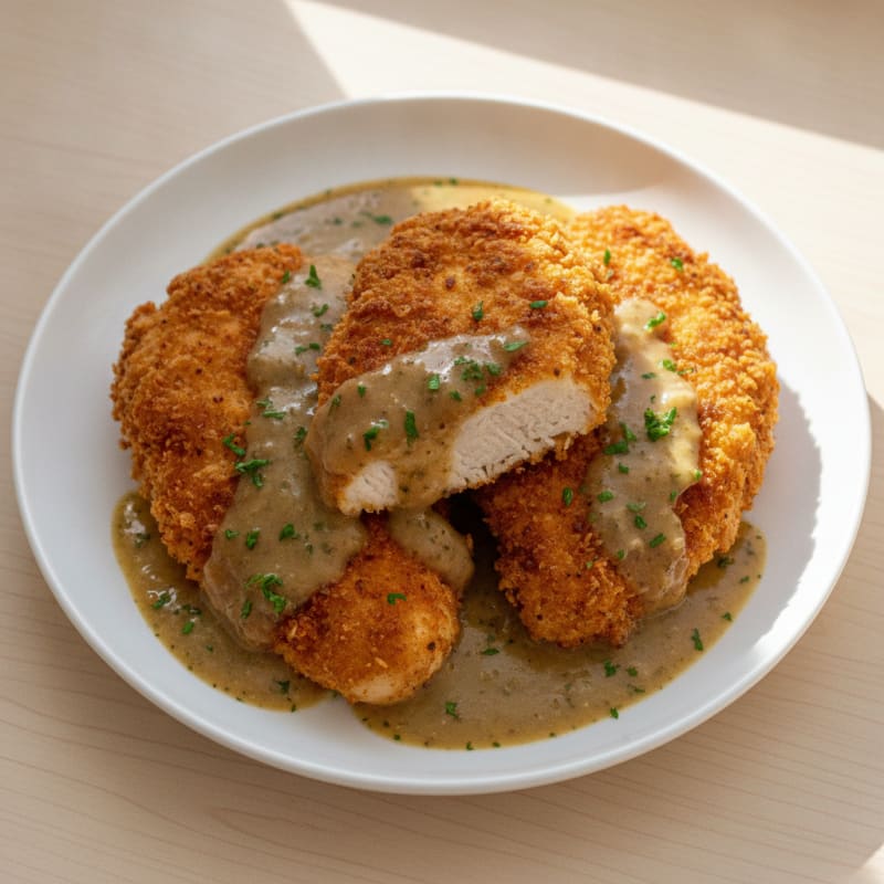 Crispy Buttermilk Chicken with Savory Gravy