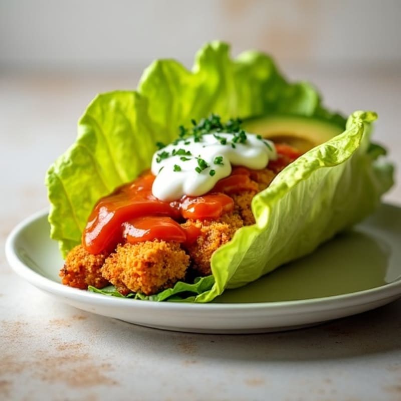 Crispy Buffalo Chicken Lettuce Wrap