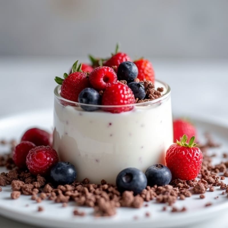 Greek Yogurt Protein Mousse with Mixed Berries