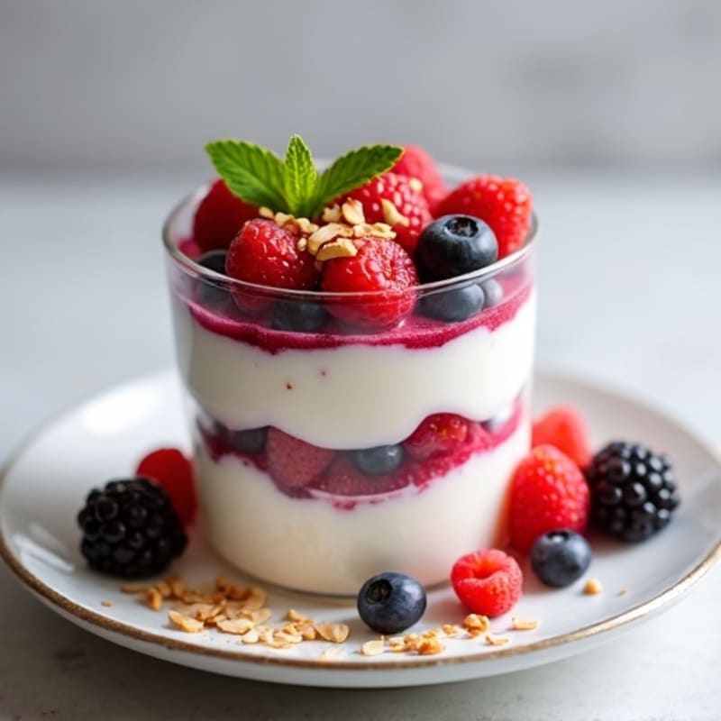 Greek Yogurt Protein Parfait with Mixed Berries