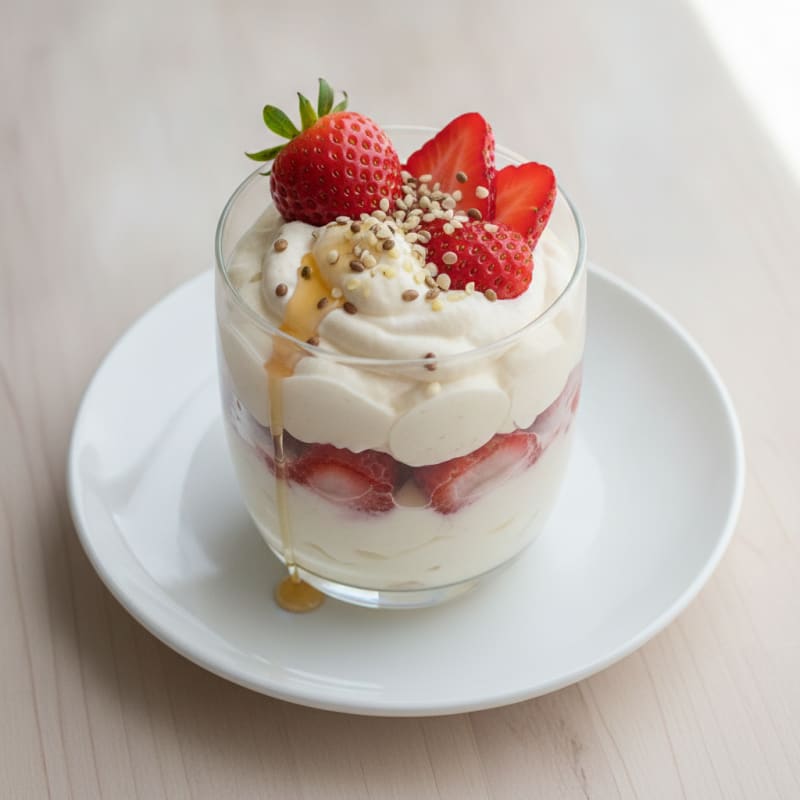 Strawberry Tofu Cheesecake Parfait