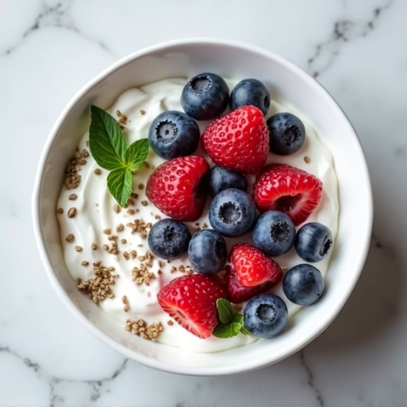 Greek Yogurt with Hemp Seeds and Blueberries