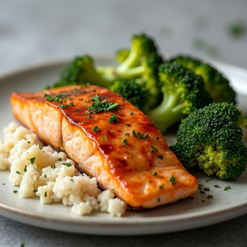 Baked Teriyaki Salmon with Roasted Broccoli