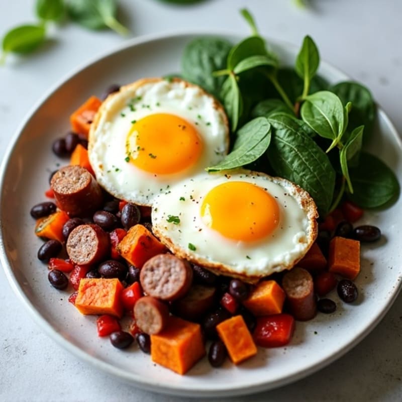 Protein-Packed Sweet Potato Hash with Eggs