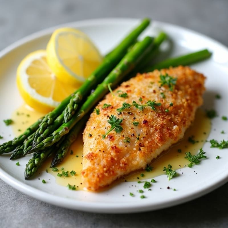 Crispy Lemon Herb Chicken with Roasted Asparagus