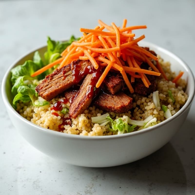 Slow Cooked BBQ Pulled Pork Power Bowl with Crispy Slaw