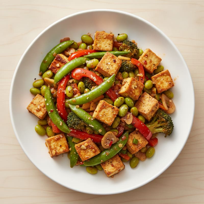 Ginger-Garlic Tofu and Vegetable Stir-Fry