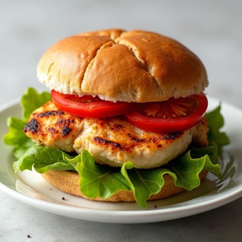 Juicy Grilled Chicken Thigh Sandwich on Whole Wheat with Fresh Greens