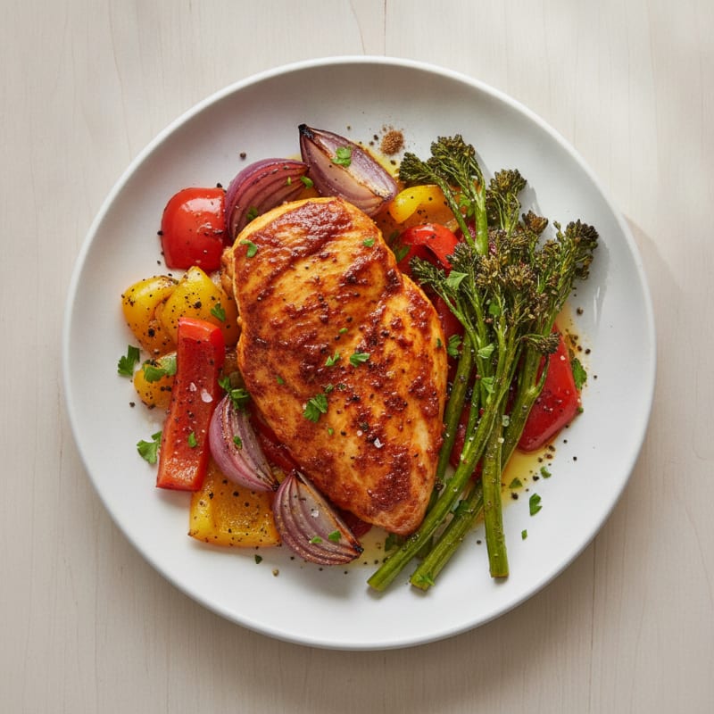 Spicy Harissa Chicken with Roasted Vegetables