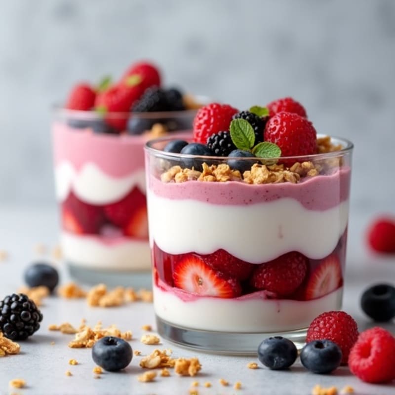 Creamy Berry Yogurt Parfaits with Crunchy Granola