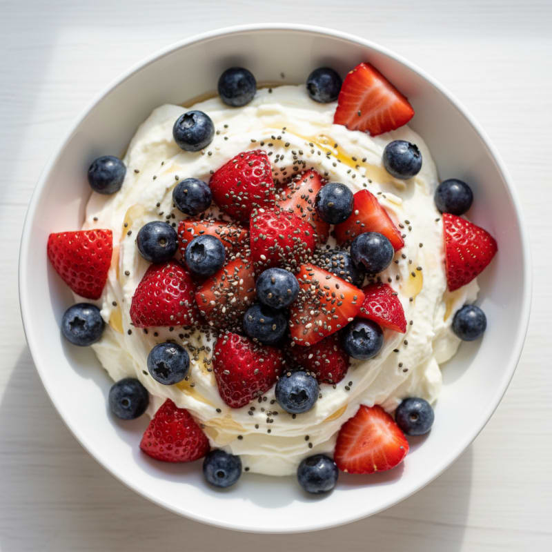 Creamy Greek Yogurt Protein Pudding with Berries