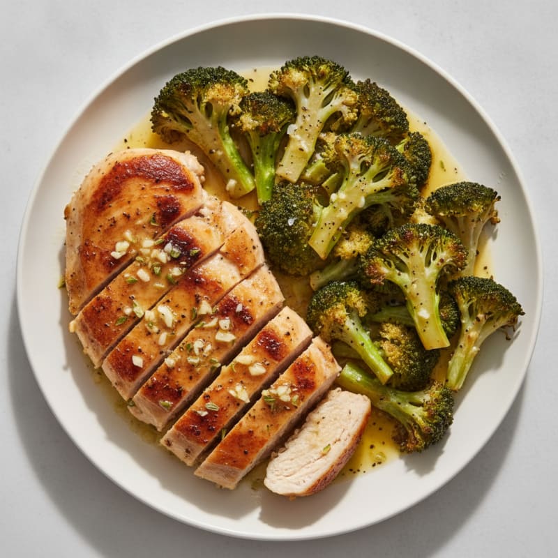 Garlic-Herb Chicken and Roasted Broccoli