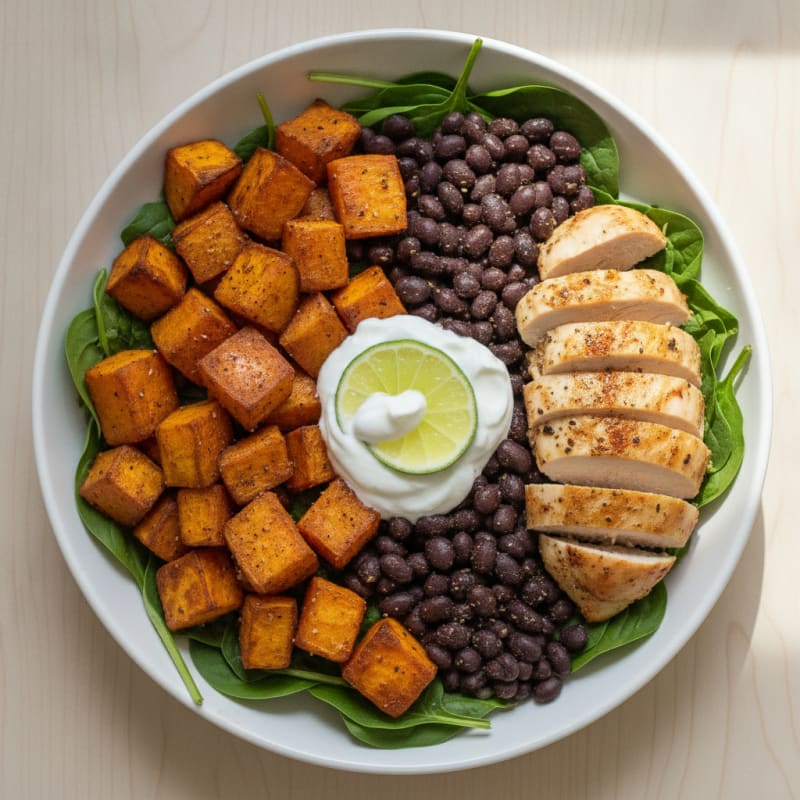 Roasted Sweet Potato and Black Bean Bowl