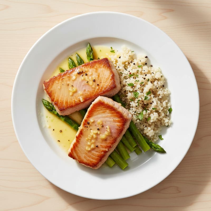 Golden Pan-Seared Tuna with Zesty Lemon Sauce