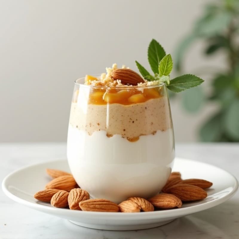 Vanilla Greek Yogurt Protein Parfait with Almonds