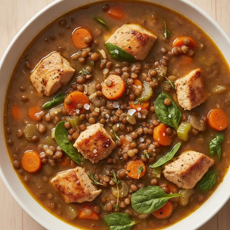 Hearty Lentil and Chicken Vegetable Stew