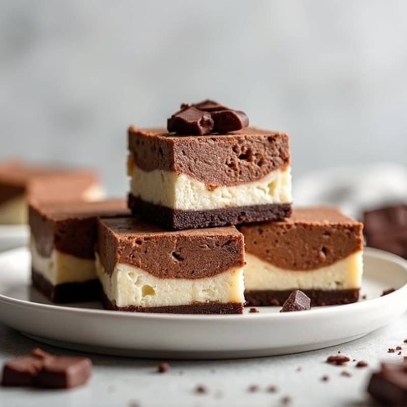 No-Bake Greek Yogurt Chocolate Cheesecake Squares