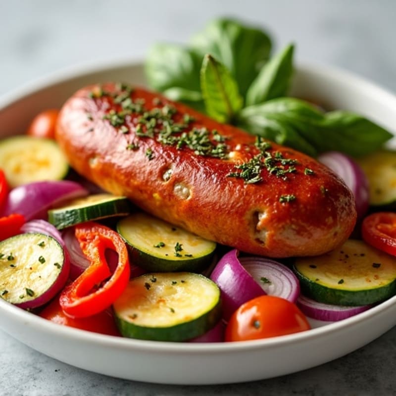 Crispy Turkey Sausage with Herb-Roasted Vegetables