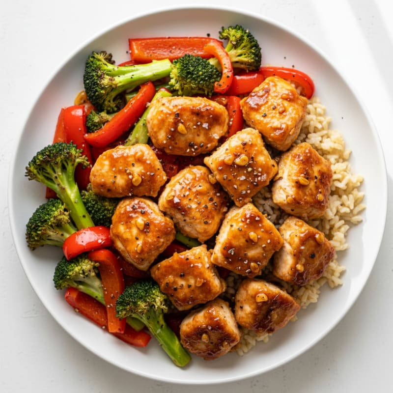 Crispy Teriyaki Chicken with Roasted Vegetables