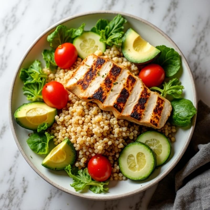 Grilled Chicken and Quinoa Salad with Fresh Greens