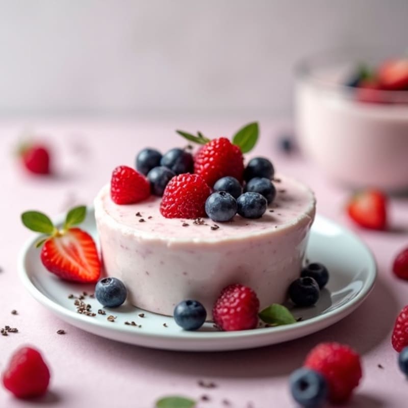 Silky Greek Yogurt Protein Mousse with Mixed Berries