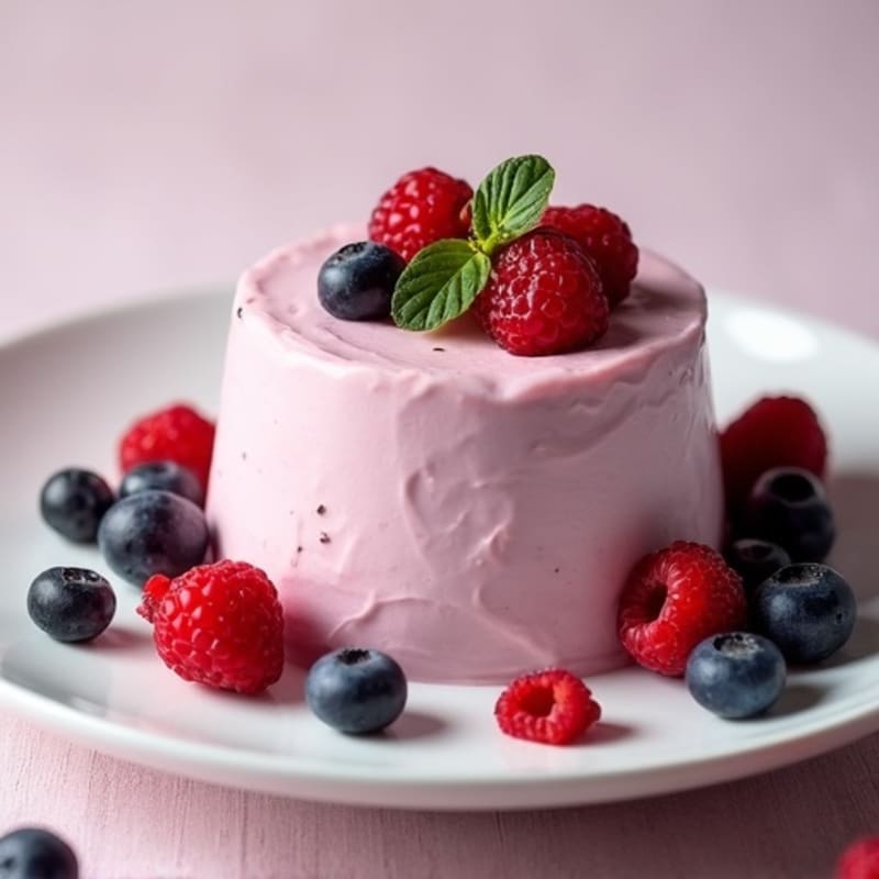 Silky Greek Yogurt Protein Mousse with Mixed Berries