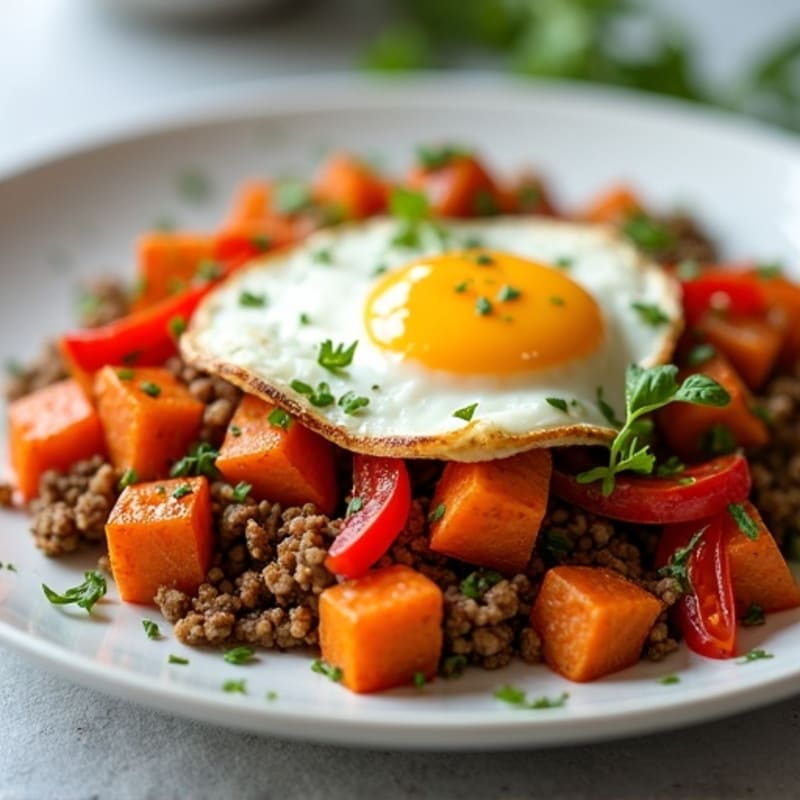 Protein-Packed Sweet Potato Hash with Eggs