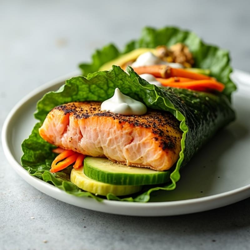Fresh Salmon and Creamy Avocado Nori Wraps