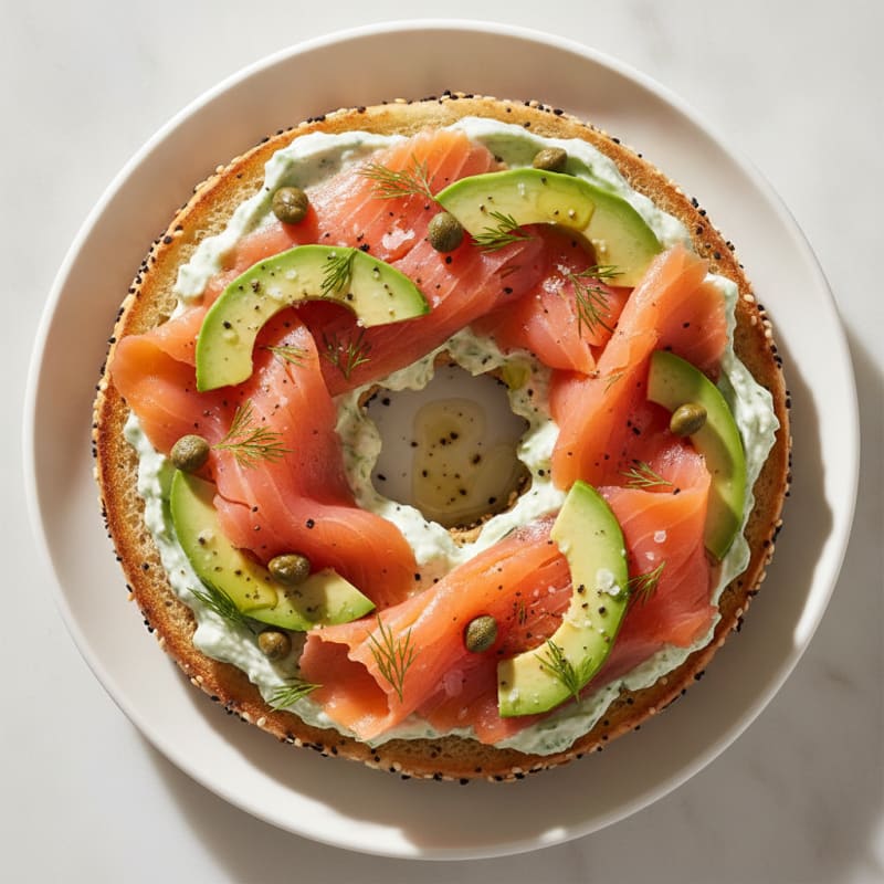 Smoked Salmon Bagel Thin with Dill Spread