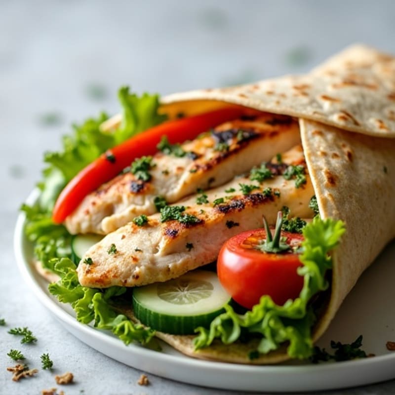 Herb-Grilled Chicken and Fresh Veggie Wrap