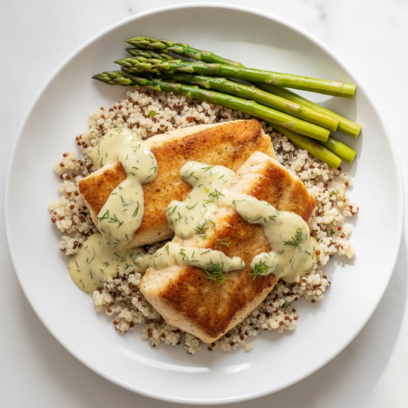 Pan-Seared Tilapia with Lemon-Dill Sauce