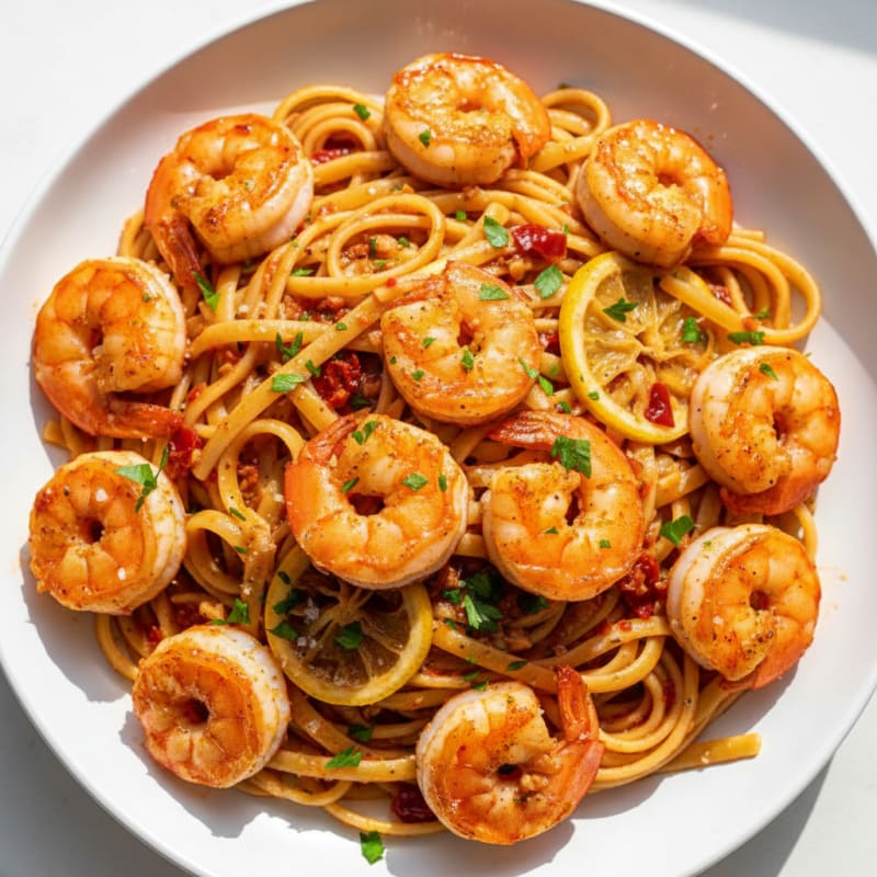 Spicy Calabrian Chili Shrimp Linguine