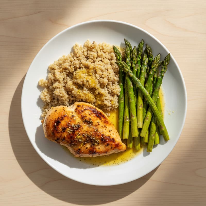 Lemon Herb Roasted Chicken with Asparagus