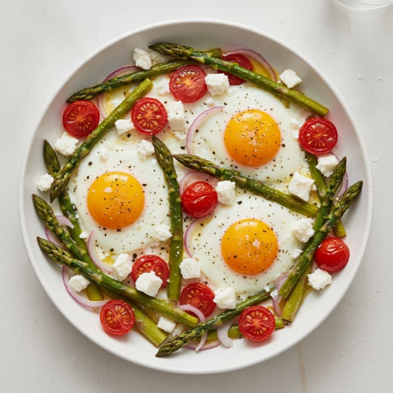 Baked Eggs with Roasted Asparagus