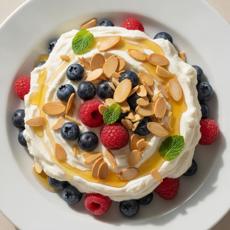 Vanilla Greek Yogurt Protein Parfait with Berries