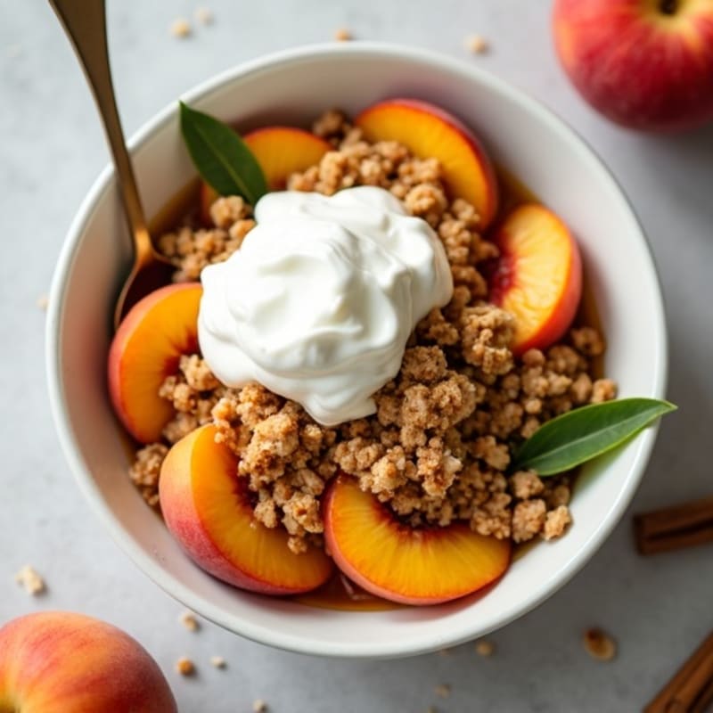 Sweet Baked Peaches with Crispy Oat Crumble